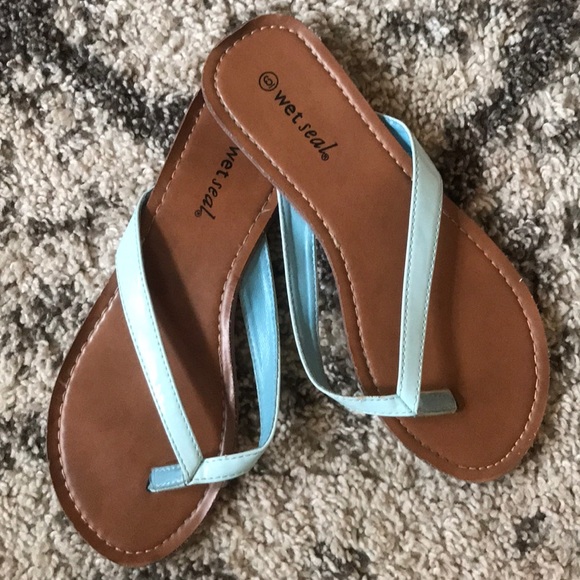 Wet Seal Shoes - Light blue flipflops